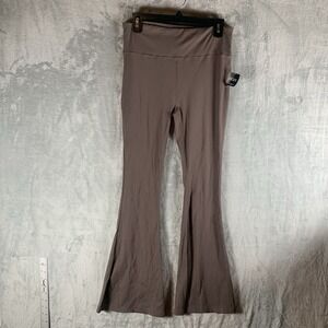 Cotton On Body Womens Leggings XL Active Rib Flare Brownie Mauve Full Length NWT